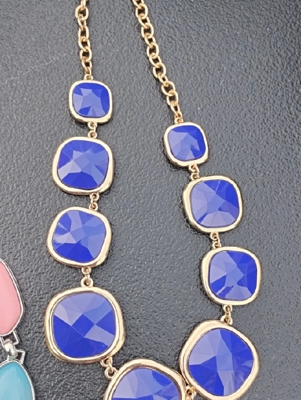 Statement Multi-Color and Royal Blue Necklace